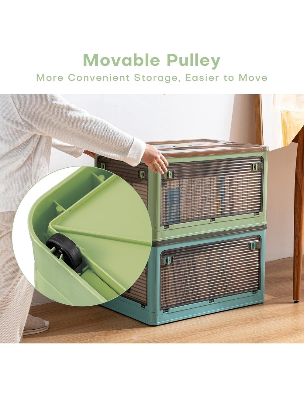 XL Collapsible Storage Bin with Wheels(60x42x34cm) Buyer's Choice ๐ก Or ๐ข Or ๐ต - Picture 6 of 14